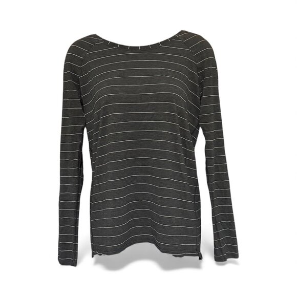 Lululemon Dark Gray Striped Long Sleeve Top - Picture 1 of 3